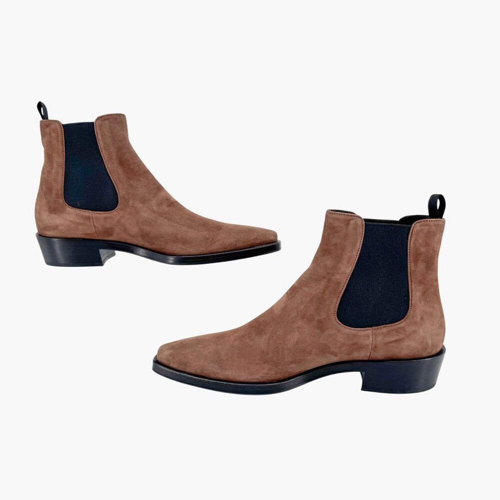 Prada Brown Suede Chelsea Ankle Boots - Picture 11 of 14